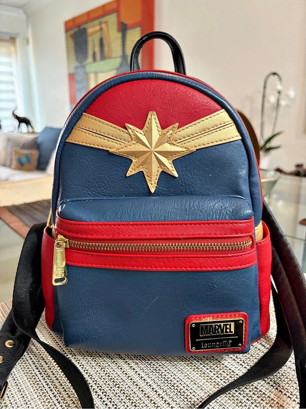 Loungefly Marvel Captain Marvel Cosplay Mini Backpack Blue & Red